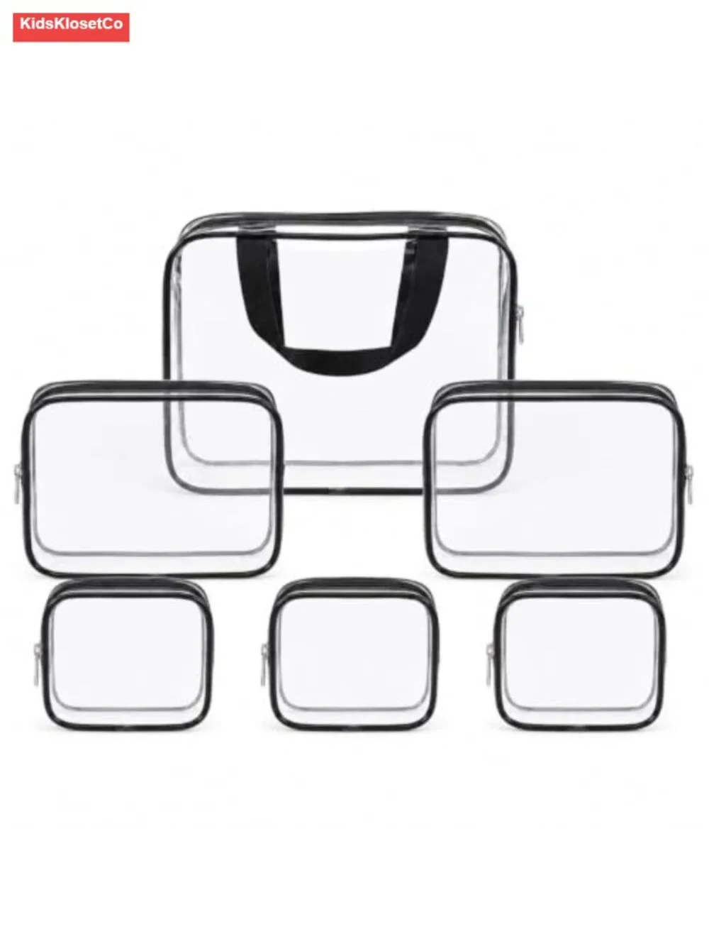 Clear Makeup Bags 6 PCS Set Water-Resistant PVC Toiletry Cosmetic Organizer